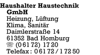 Haushalter Haustechnik GmbH
